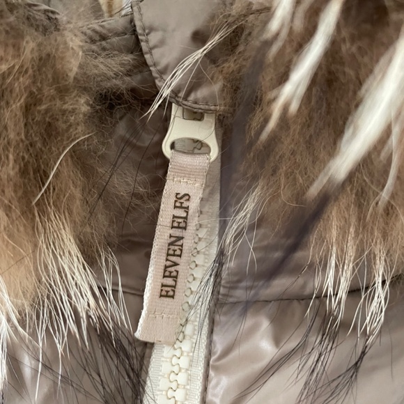 Eleven Elfs Down Coat XL Beautiful Taupe & Cream - Picture 4 of 13